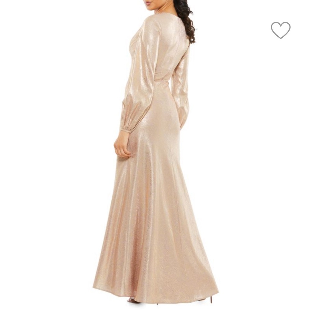 Rose Gold Metallic Mac Duggal Formal Gown - Picture 2 of 6